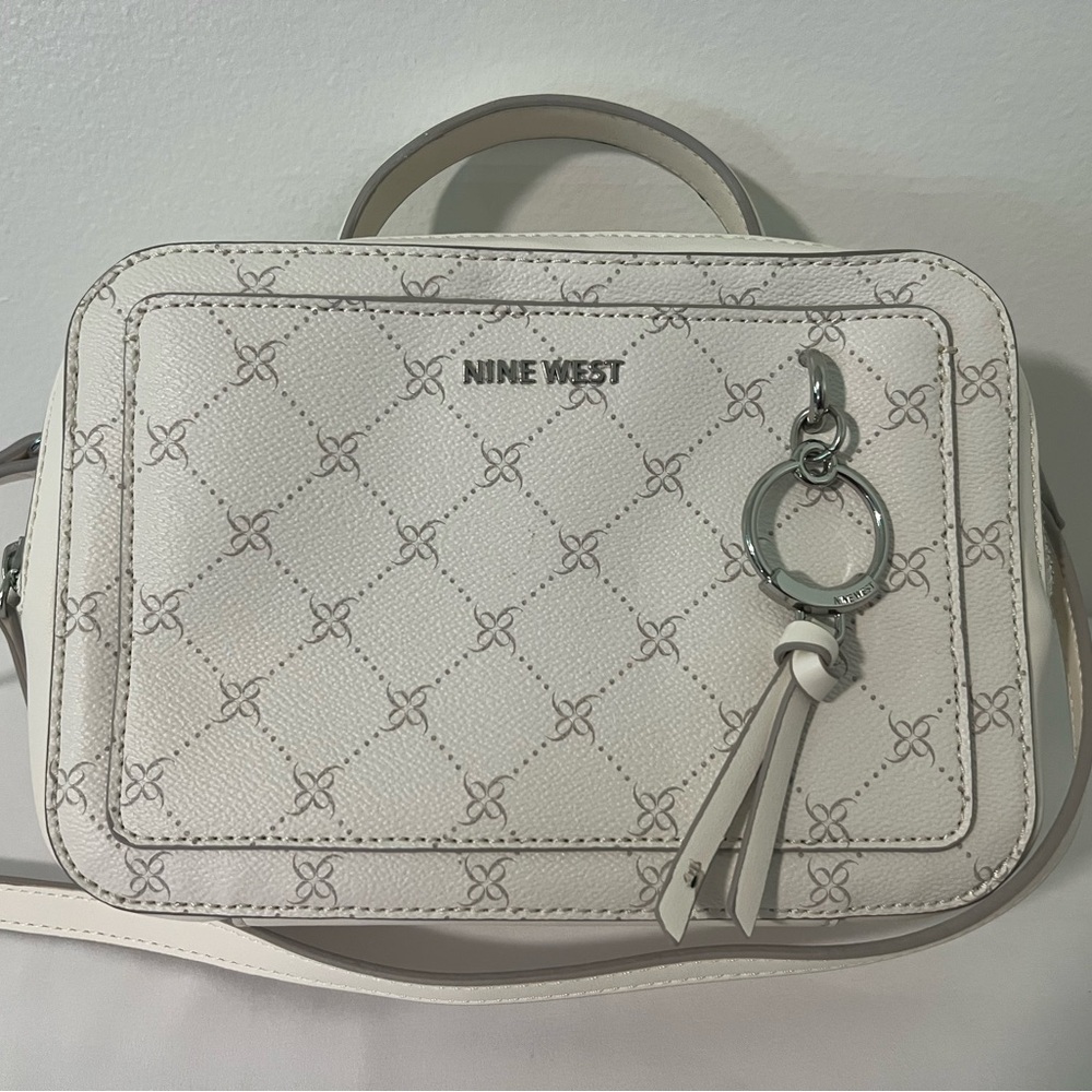 Nine West Cream Patterned Crossbody Bag